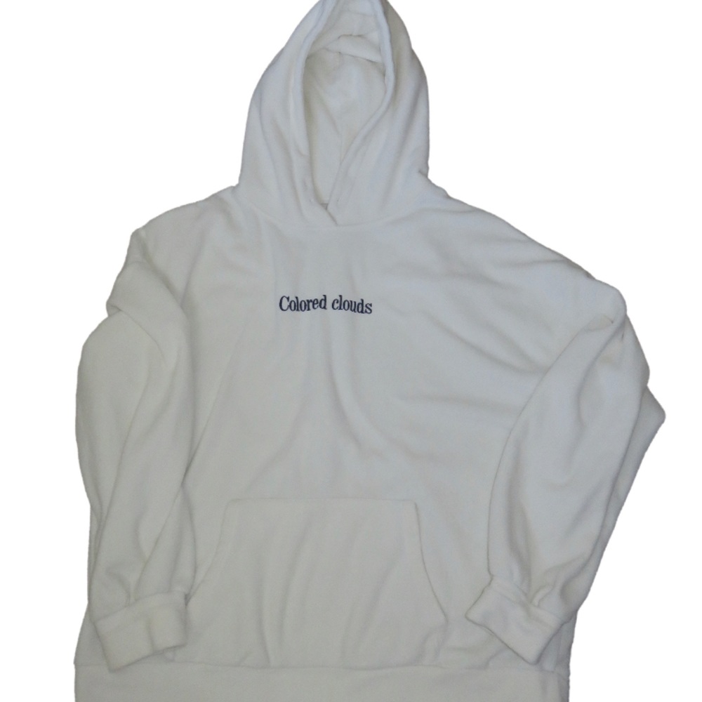 White Letter Graphic Thermal Hoodie